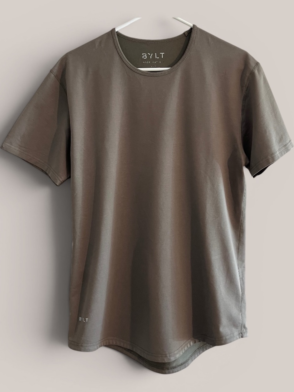 BYLT MENS Lux Drop Cut Dark Khaki Tee Size M